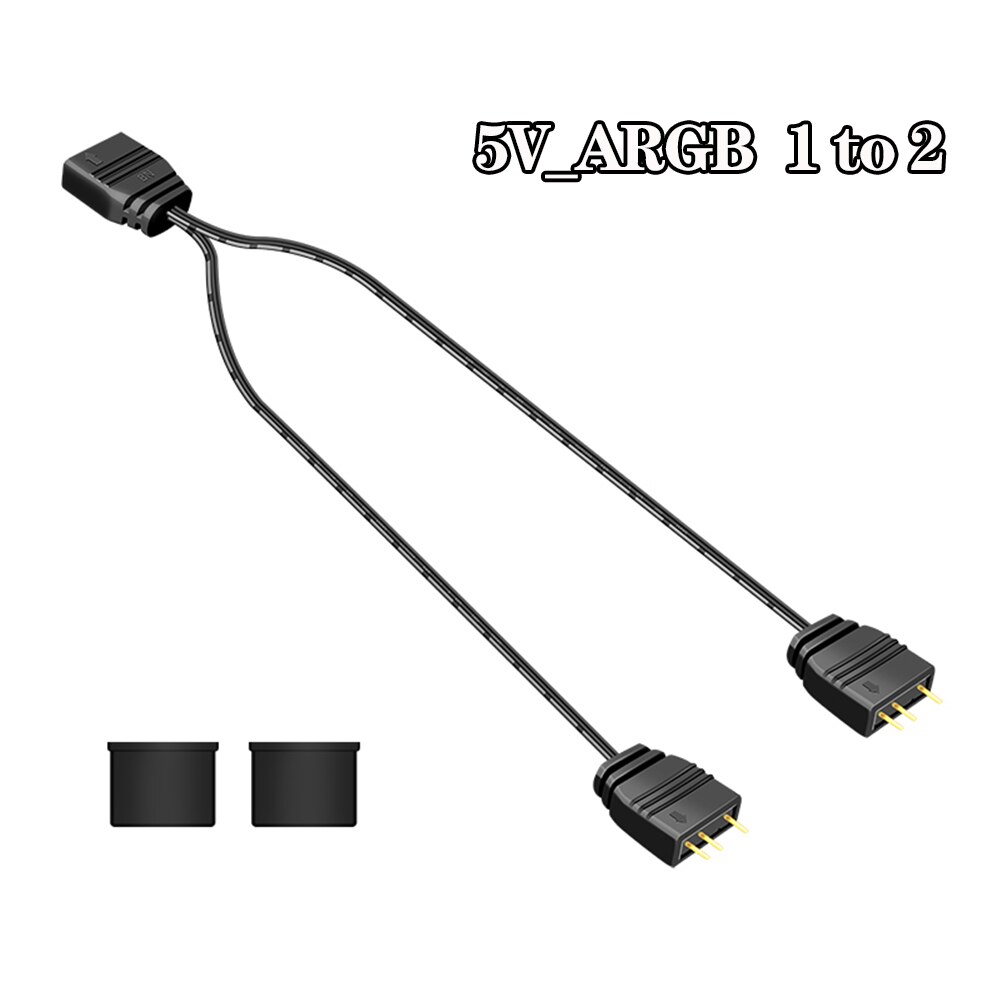 5V 3 Pin 3pin to SATA ARGB Mini Adapter Controller HUB Computer Fan LED Lighting CPU Cooler Water Cooling RGB Control Cable: 1 to 2 ARGB Cable