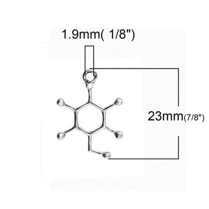 DoreenBeads – breloques en forme de molécule métallique, 10 pièces, pendentifs de couleur or/argent, pour bijoux,: 3-23x17mm