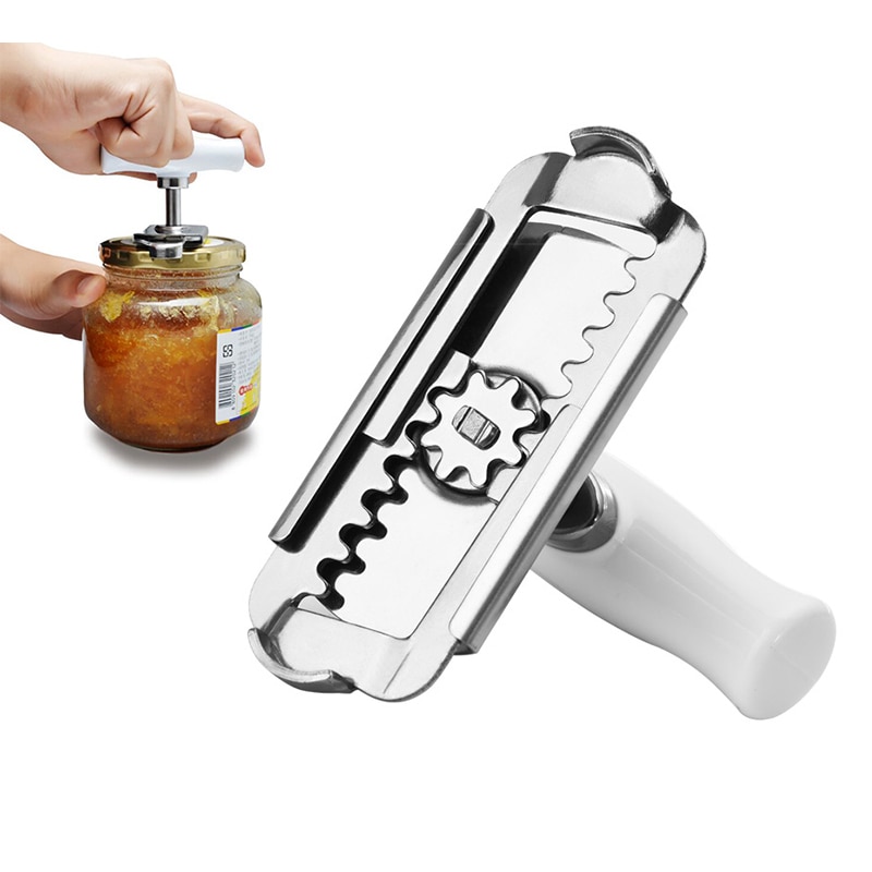 Multi Function Cap Opener Thicken Stainless Steel Jar Opener Adjuestable 2.5-10.5cm Lids Opener Screw Can Opener Kitchen Gadget