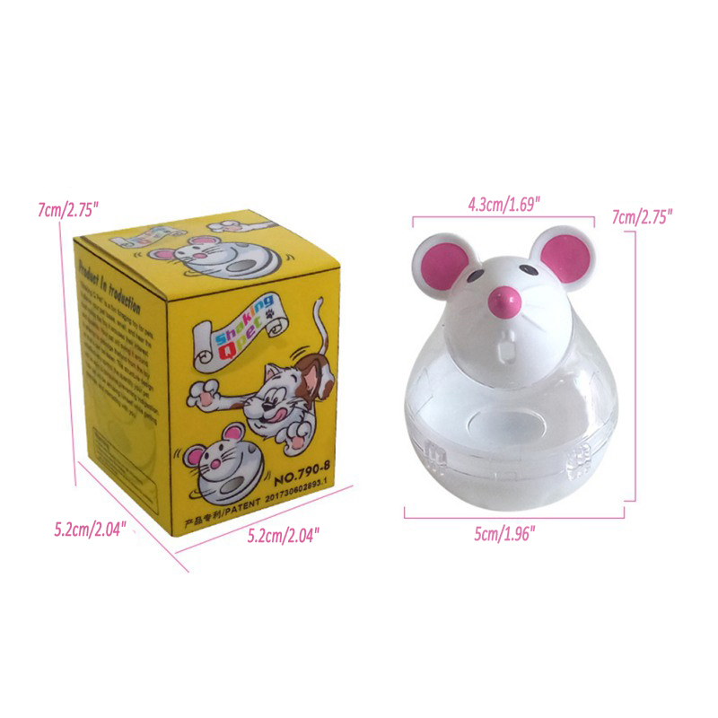 Mice Shape Pet Cat Feeder Toy Cat Funny Interactive Food Rolling Leakage Dispenser Bowl Kitten Playing Training Educational Toys