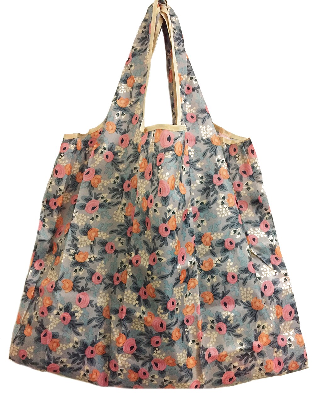 1pc opvouwbare, herbruikbare, nylon eco-handtassen, opbergtassen, reistassen, boodschappentassen: Grijs