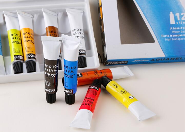 Pebeo studio aquarelle akvareller akvarel maling sæt 12ml rør 12 farver 18 farver 24 farver