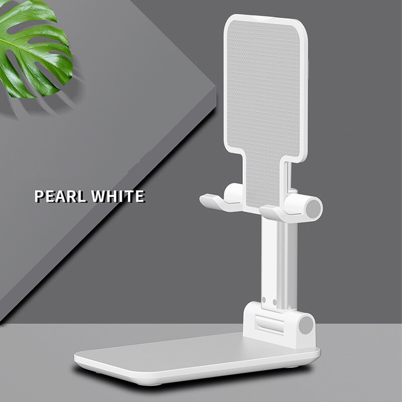 Foldable Desk Mount Mobile Phone Holder Stand for iPhone iPad Huawei Samsung Tablet Smartphone Portable Phone Stand: White