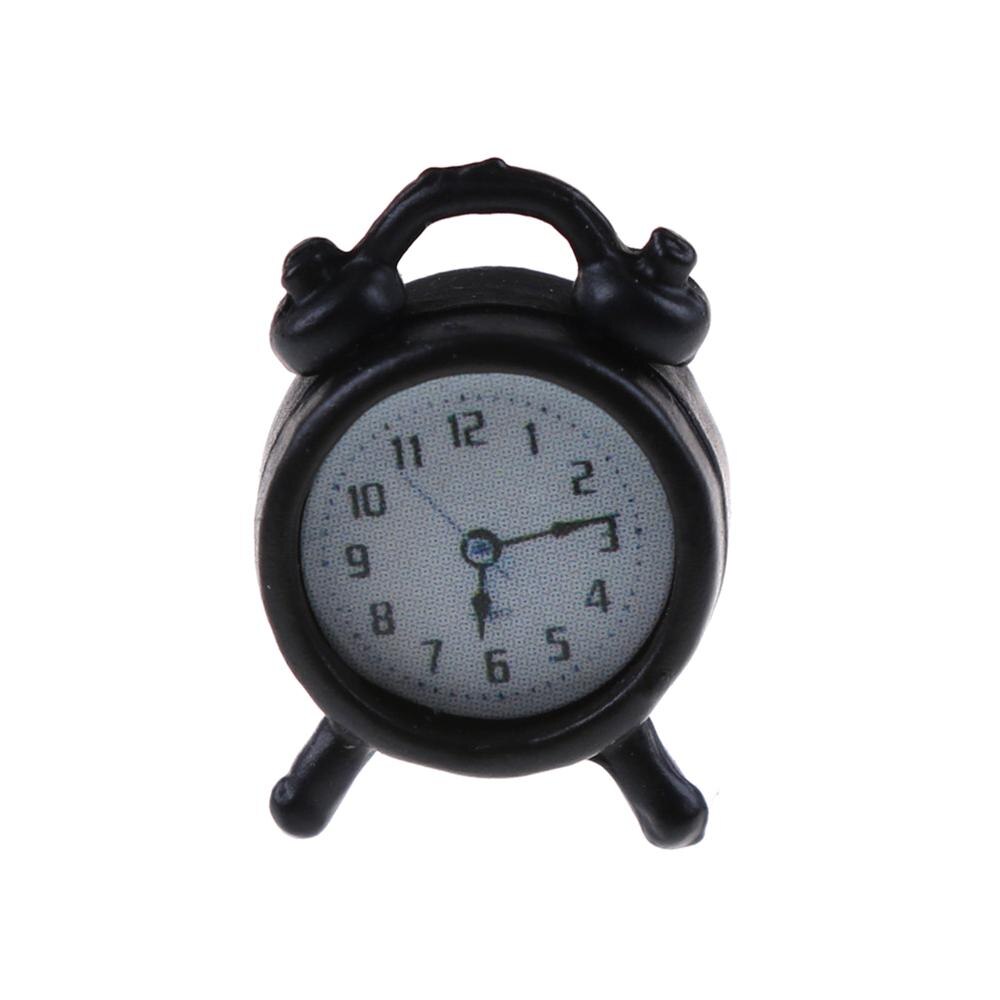 1/12 Dollhouse Miniature Living Room A Metal Alarm Clock: BK