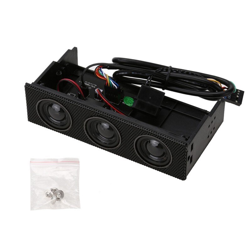 5.25 Inch Stereo Surround Speaker PC Front Panel Computer Case Built-In Mic Music Loudspeakers