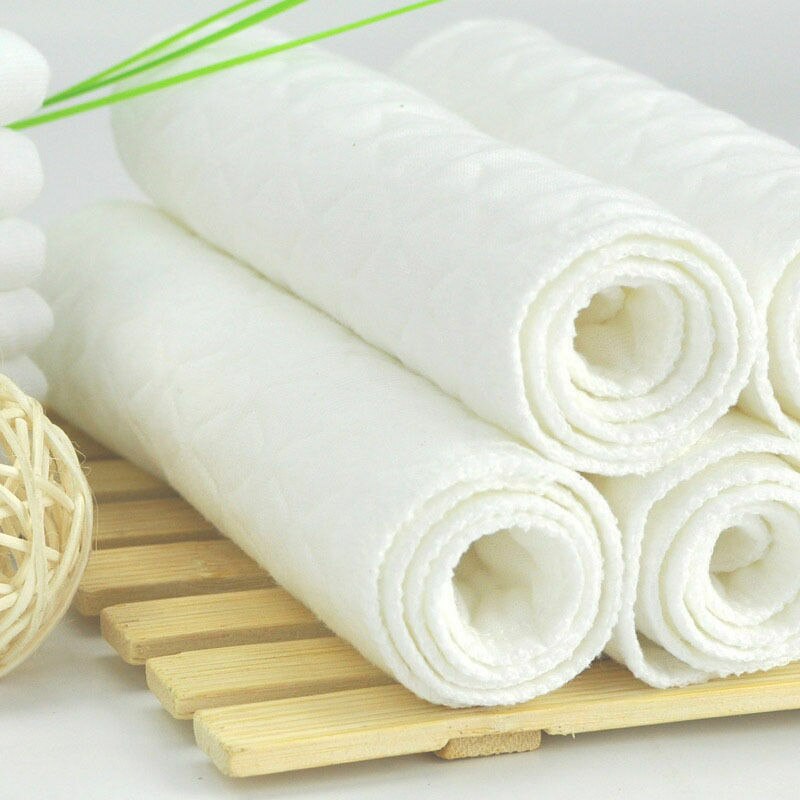 10PCS Set Reusable Baby Diapers Cloth Diaper 3 Layer Insert 100% Cotton Washable Baby Kids Care Eco-friendly Diaper Paper