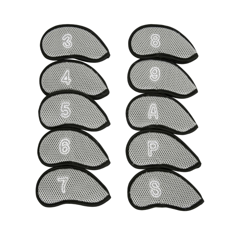 10 pièces/paquet couverture fer Golf tête Putter Golf protéger couvre les cales Golf couvre-chef: Gris clair