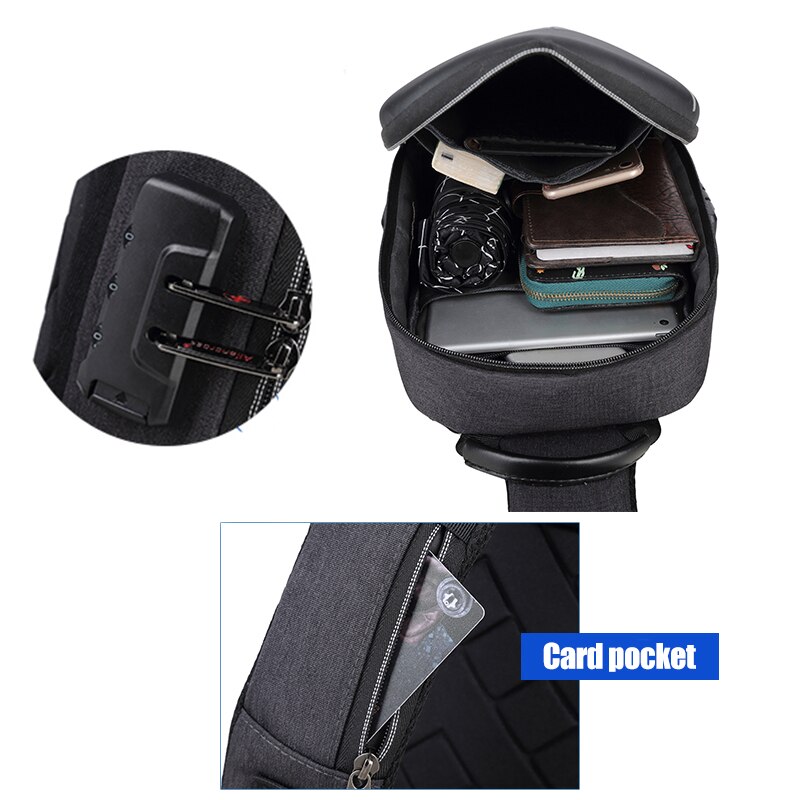 USB Opladen Mannen Schoudertassen Anti Diefstal Oxford Mannen Messenger Crossbody Zak Mannelijke Borst Tassen Pack Mode Reistas voor mannen