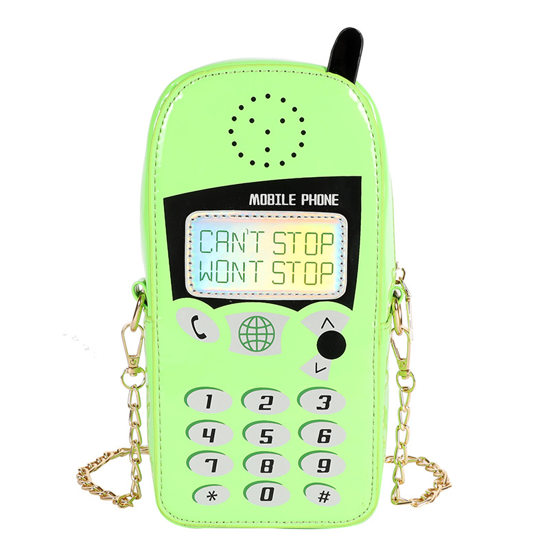 Mobiele Telefoon Vorm Chain Crossbody Tas Mode Reflecterende Portemonnees En Handtassen Meisjes Schoudertas Novelty Clutch Tas: Black
