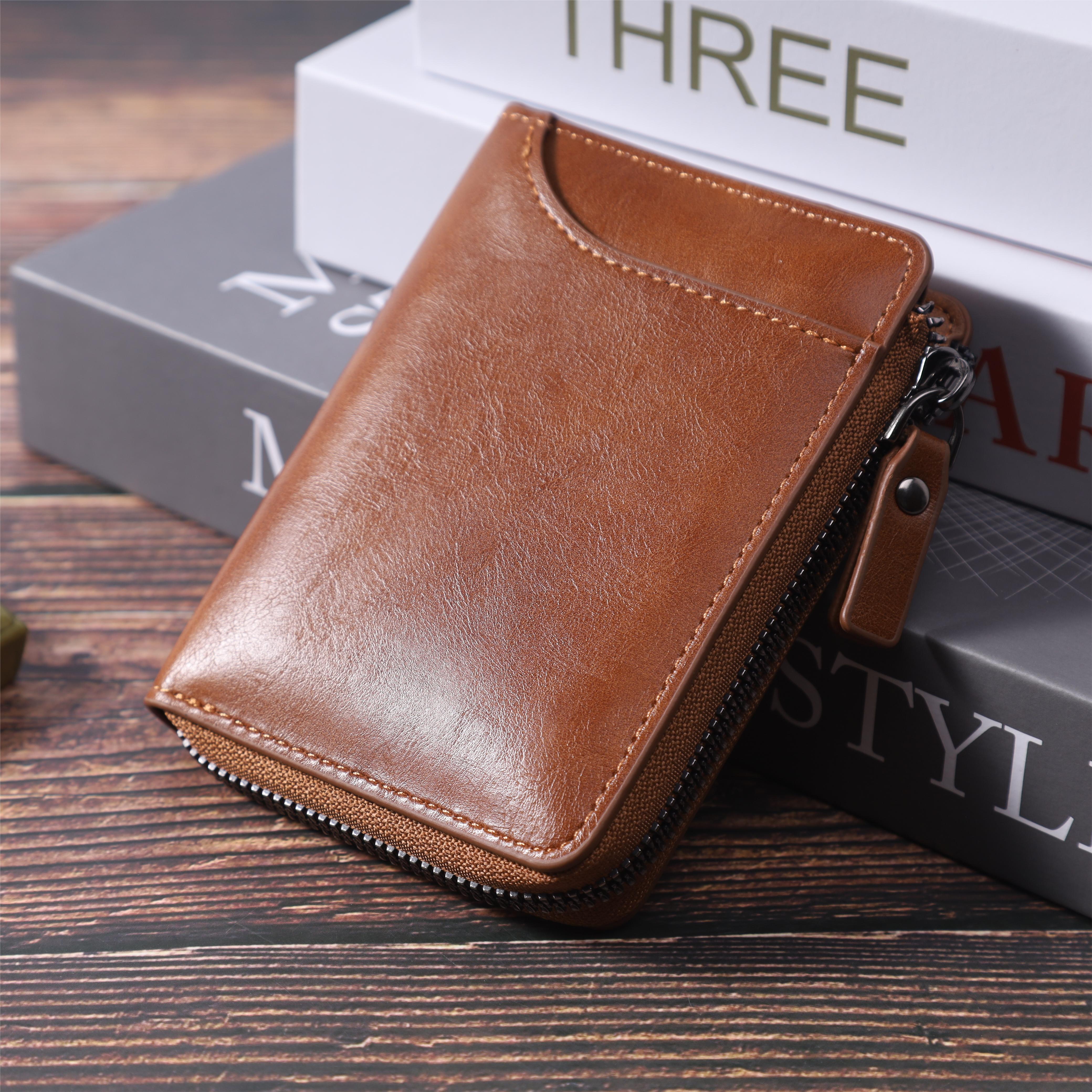 Men's Wallet Vertical Retro Card Holder Minimalism: Coffee