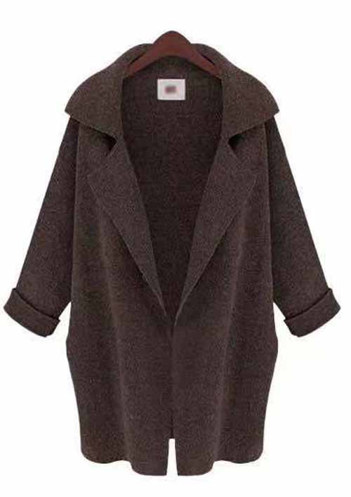 Katuvaatteet syksyn naisten takit etutakki pitkä viitta takit päällystakki waterfall neuletakki naisten blusas chaqueta mujer