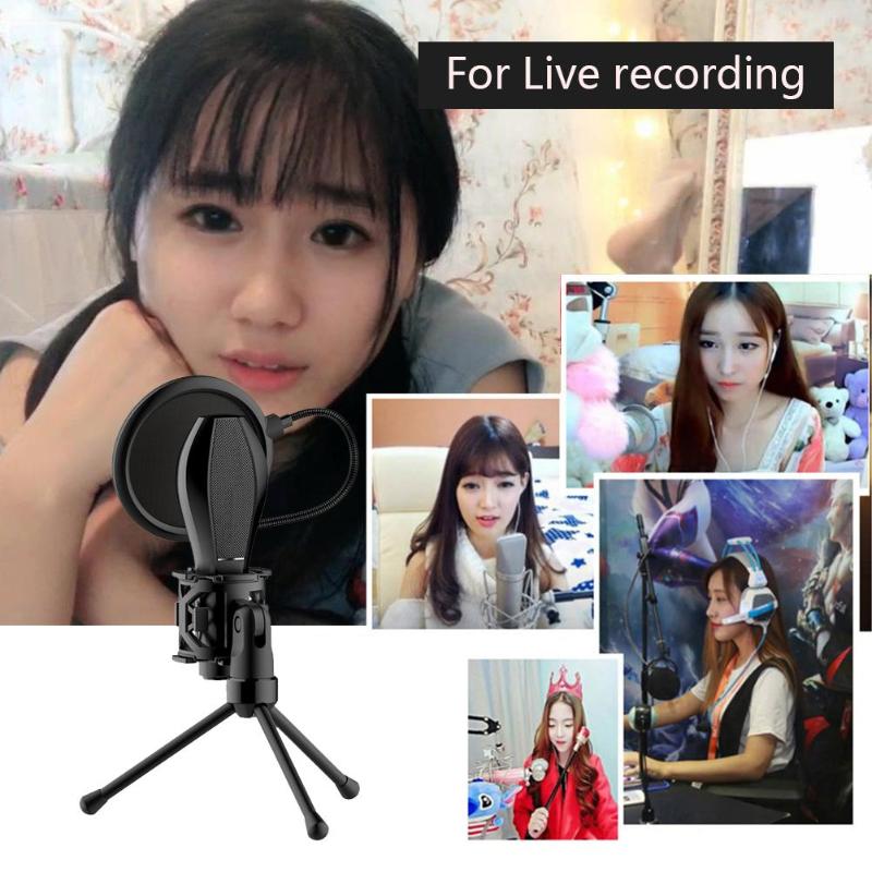 Opvouwbare Microfoon Stand Beugel Desktop Mic Statief Houder Met Shock Mount Wind Filter Voor Broadcast Conferentie Live Vedio