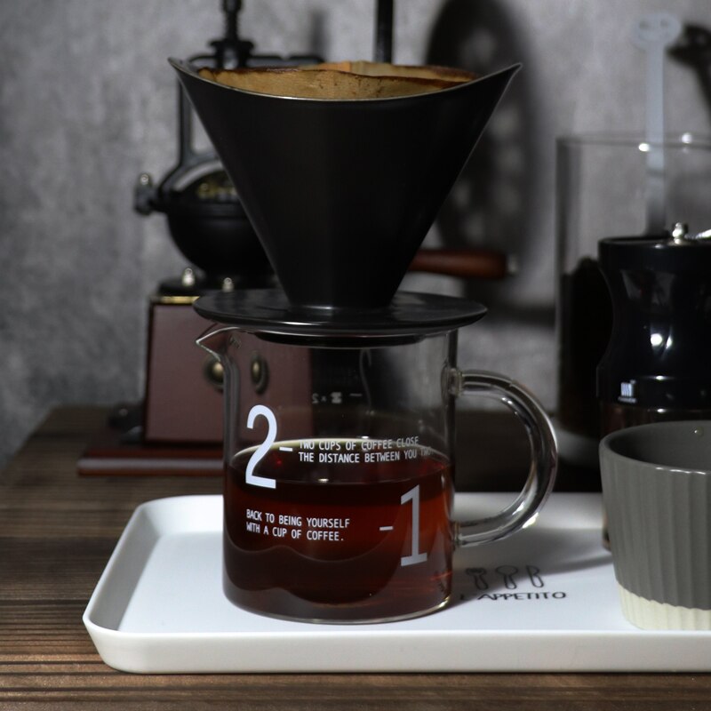Japanese Style 2cups Hand Drip Coffee Filter Pour Over Coffee Brewer Cup and Saucer Ceramic Coffee Tea Mug Espresso Cup