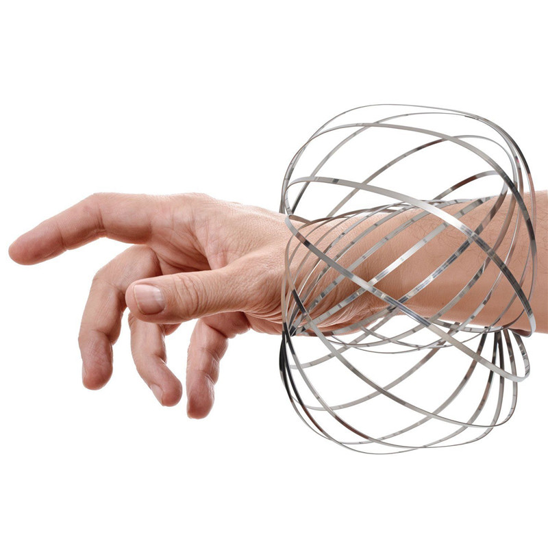 Magic Ring Toroflux Torofluxus Flowtoy Amazing Flow Rings Toys Kinetic Spring Toy Funny Outdoor Game Intelligent Toy Fidget: Silver