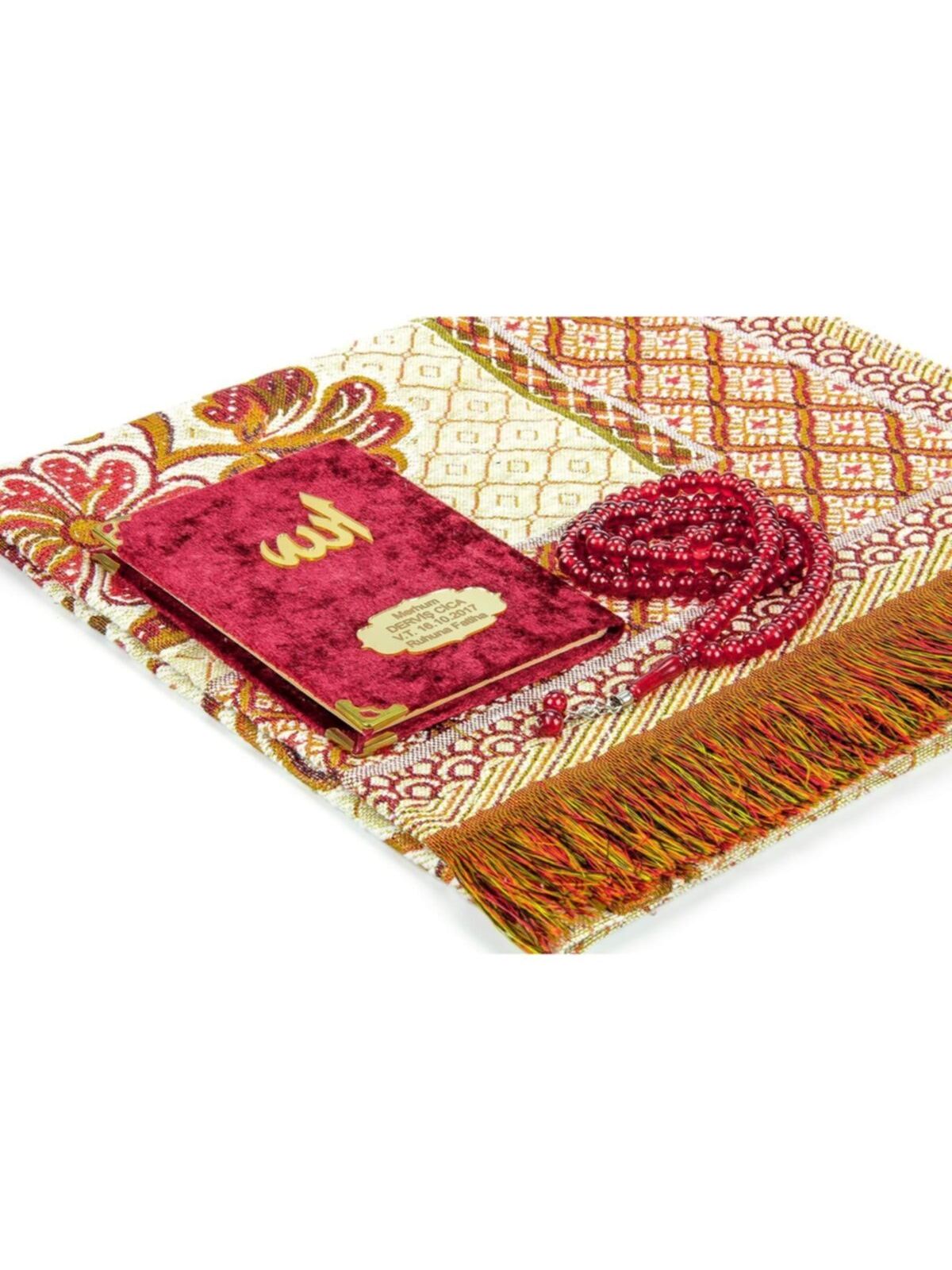 Gebedskleed Rozenkrans Yaseen Boek Set (Moslim Islamitische سجاد صلاة مسلم هدية إسلامية Sijad Salat Moslim Hadiat) mewlid Turkije