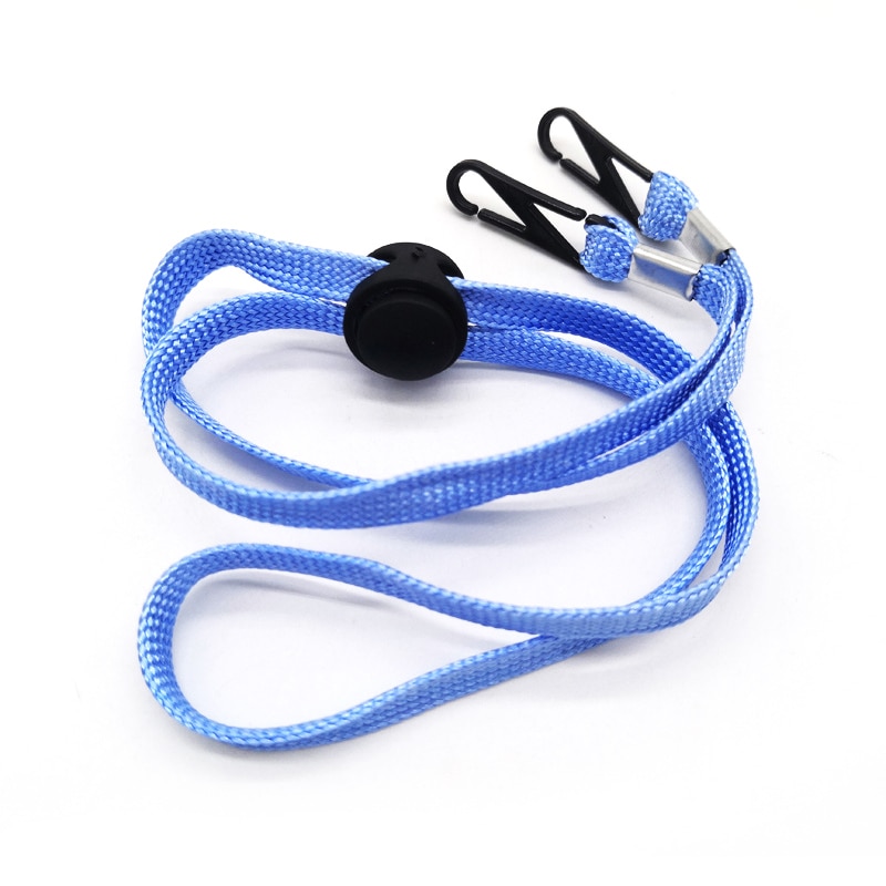 Ceinture creuse Durable 64cm visage bouclier cordes Anti-perte fronde réutilisable sans trace confortable nouvelle pendaison cou Style masque lanière: 5pcs blue