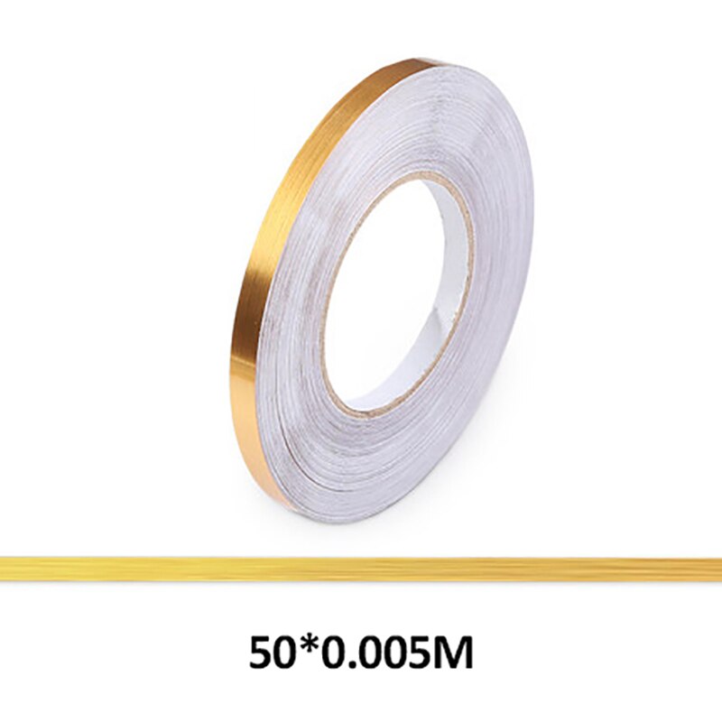 1 rol woningdecoratie afdichtingsfolie tape waterdicht goud zilver diy koperfolie strip muursticker vloernaadsticker.: A