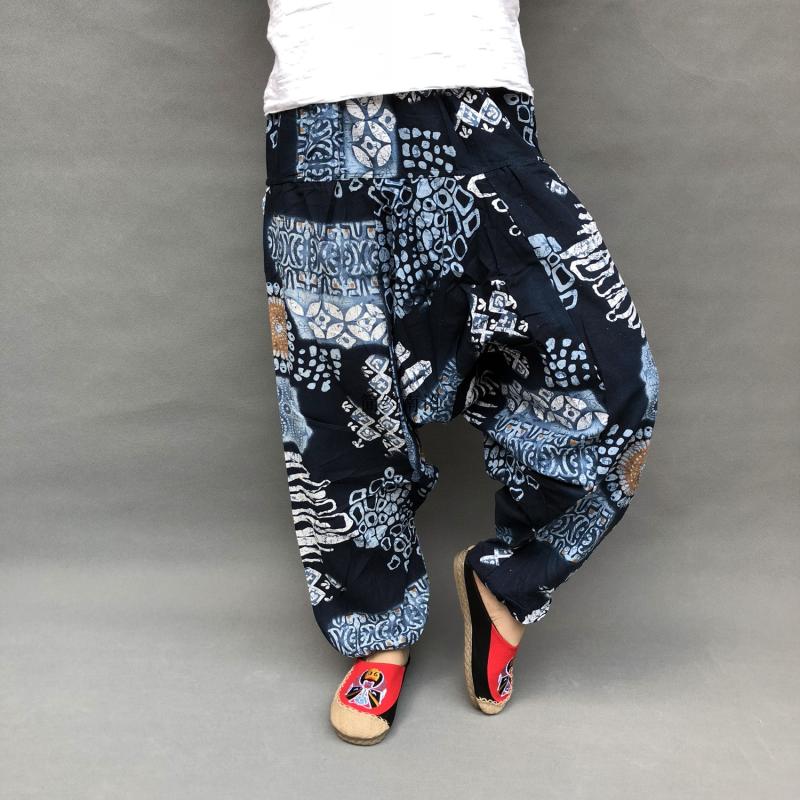 Streetwear Männer Harem Hosen Frauen ausgebeult Hosen Baumwolle Leinen Kreuz-hosen Breite Beine verlieren Tanz Hosen Tiefem Schritt Männer kleidung