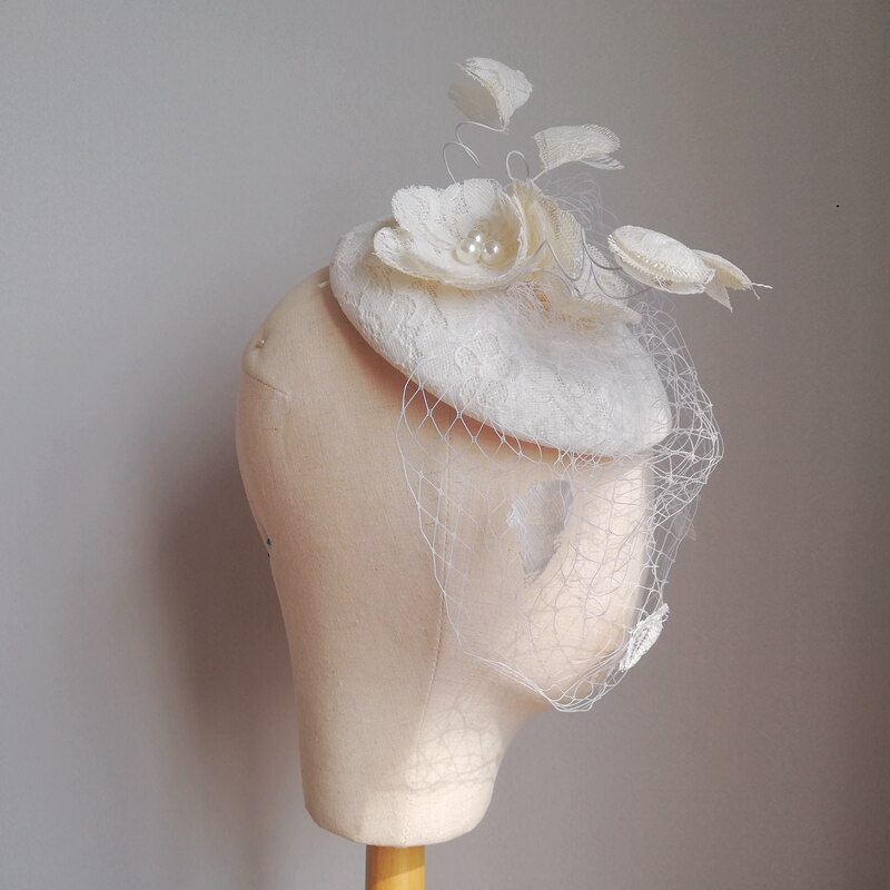 Accesorios Vintage para el cabello para novia, velo para tocado, velo de la cabeza, Mini sombrero barato para novia de boda