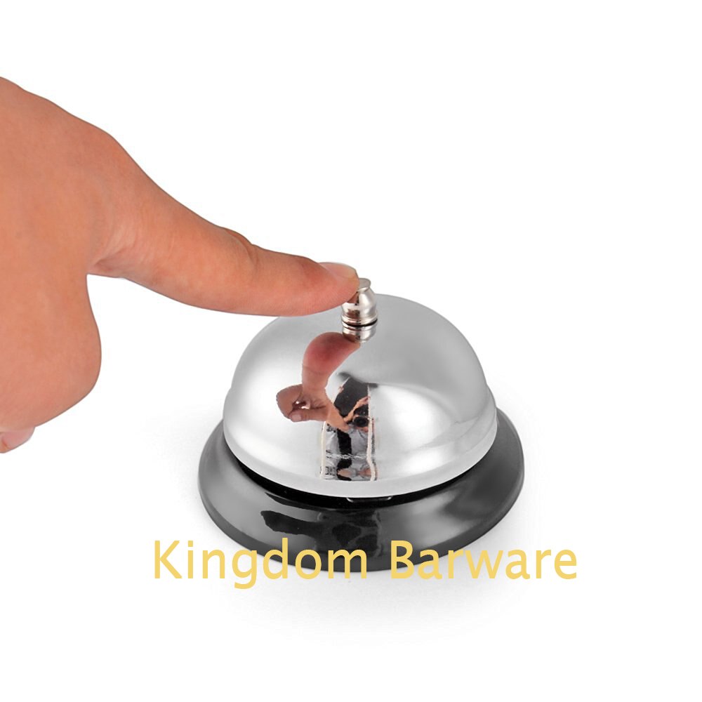 Ringklocka med svart bas pekknapp för kontor kök skrivbord bord hotell disk reception restaurang bar ringer tillbehör