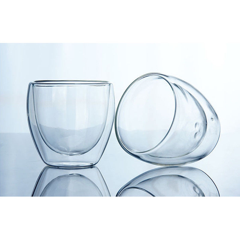 Dobbeltvegget Glasskopp - 150ml til 450ml - Isolert Kaffe Te Krus - espresso, Vin, Øl glass