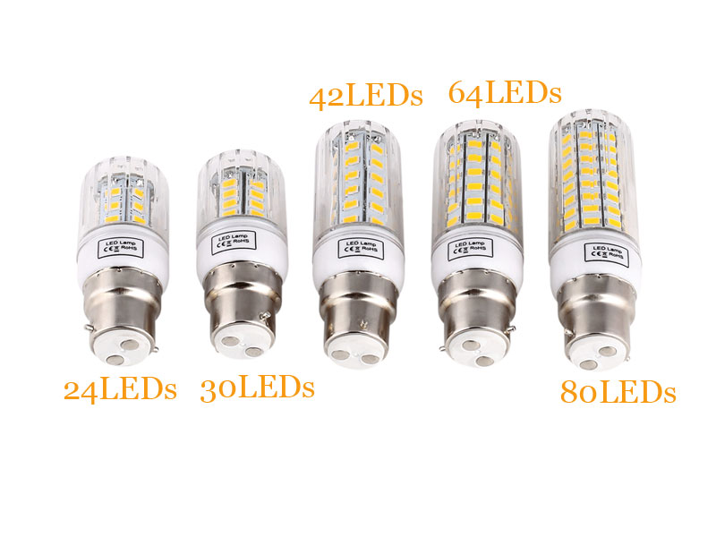B22 bayoneta LED luces de maíz SMD 5730 bombillas de ahorro de energía 7W 12W 15W 20W 25W Leds lámpara Bombillas luz Lampada ampolla iluminación