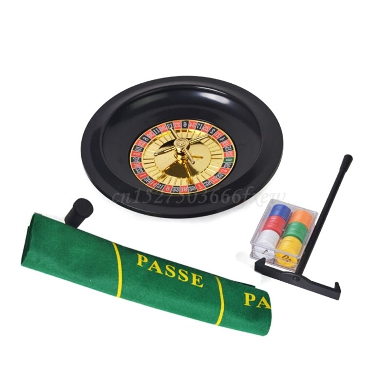 10 Inch Roulette Spel Set Casino Roulette Met Tafelkleed Poker Chips Voor Bar Ktv Party Borad Game