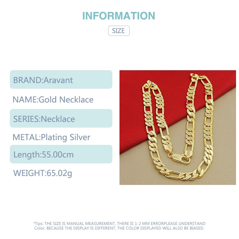 Silver 925 Gold Necklace Link Chains Men Jewelry Accessories