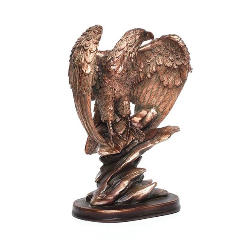 Tall Patriotic Bald Eagle On Rocks Statue Eagle Decorative Bronze Resin Figurin Q39B
