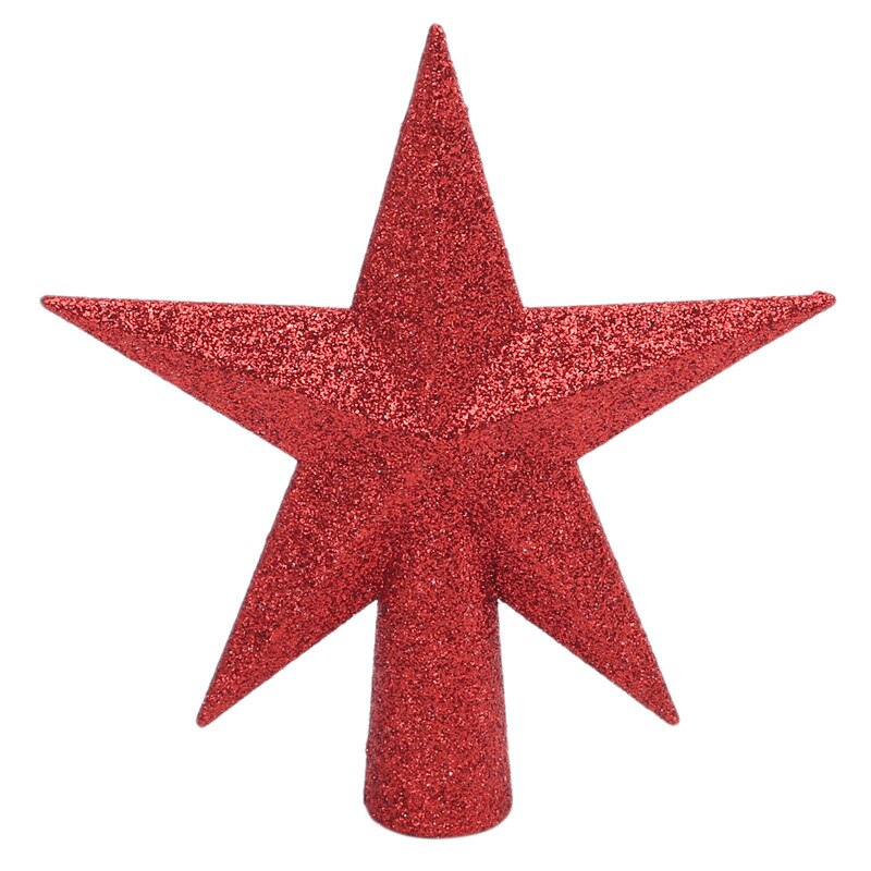 15/20cm guld stjerne juletræ top stjerne 3d fem-punkts stjerne jul hjem bord topper xmas dekoration god jul: Rød 15cm