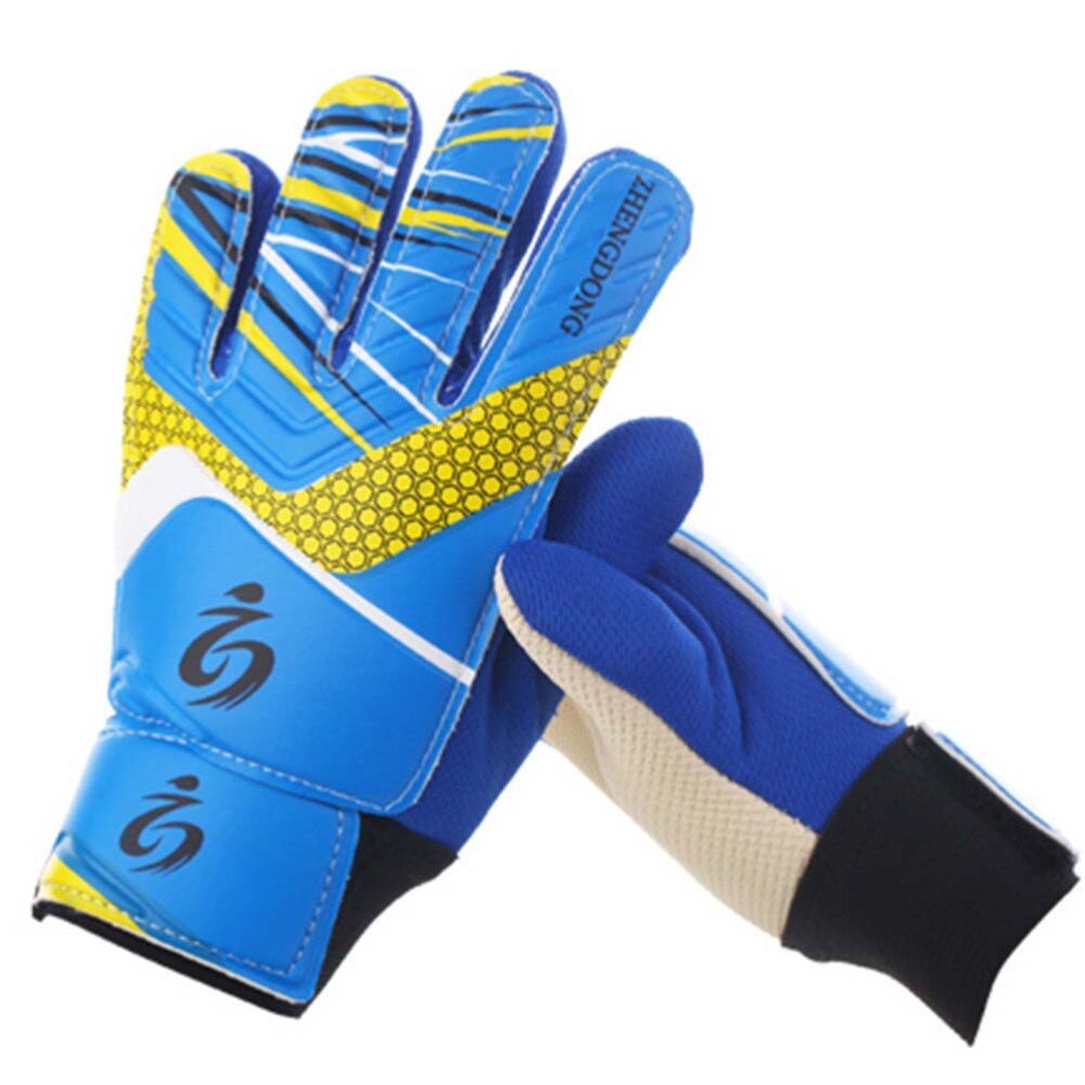 Conjunto de equipo de protección de Portero De Fútbol para niños, incluye 1 par de espinilleras y 1 par de tamaños 7 (azul)