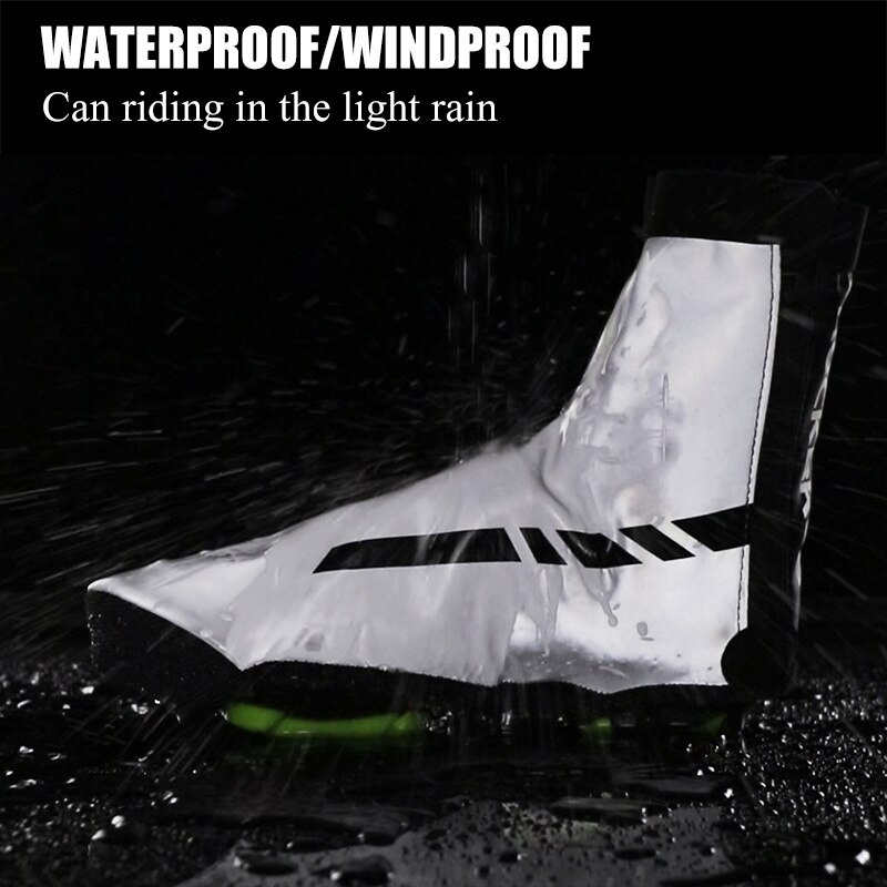 ROCKBROS – couvre-chaussures de vélo de route imperméables et coupe-vent, couvre-chaussures de cyclisme en tissu réfléchissant pour vtt, hiver