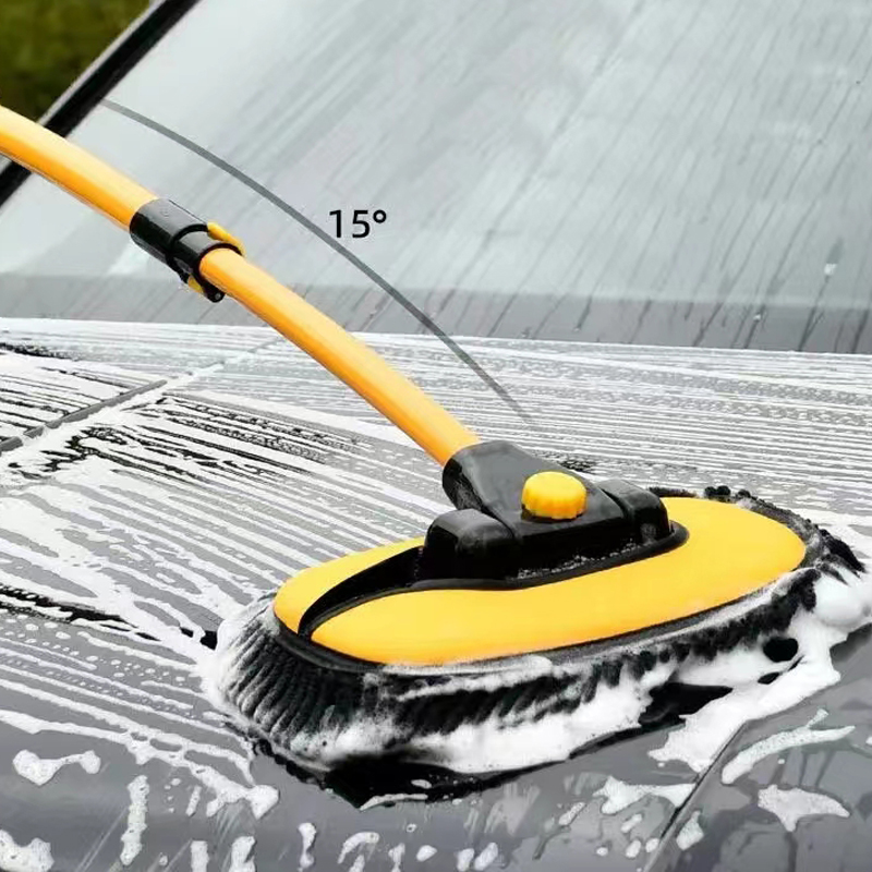 Nuovo lavaggio auto Mocio Spazzola per pulizia Telescopico Manico lungo Mocio per pulizia Barra piegata retrattile Spazzola per lavaggio auto Strumenti per la pulizia dell'auto