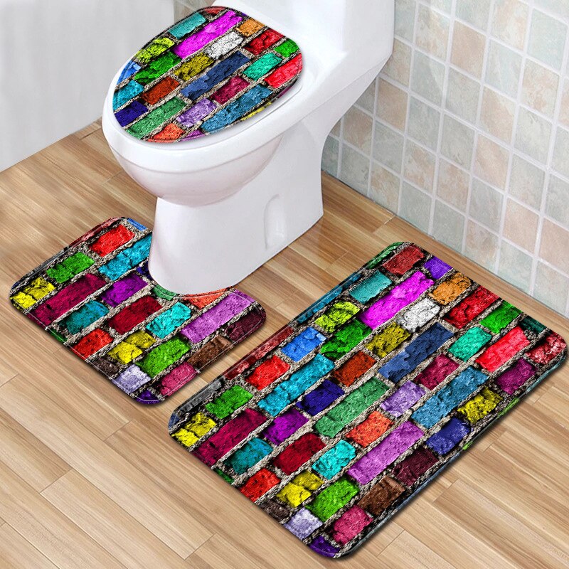 Juego de alfombrillas de baño T Purple Crocus, alfombras de baño antideslizantes, alfombra 3D de absorción de agua para decoración del hogar, 45x75cm, felpudo para inodoro: Z3