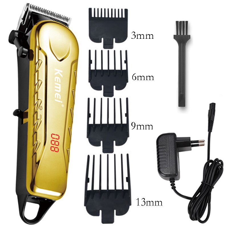 adjustable blade LCD display hair clipper barber hair trimmer cord cordless electric haircut machine rechargeable