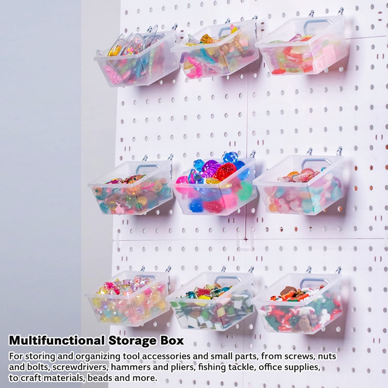 12 Stuks Pegboard Plastic Bins Kit - Pegboard Bins Met Haken-Pegboard Accessoires Werkbank Bins Past Om Peg Board