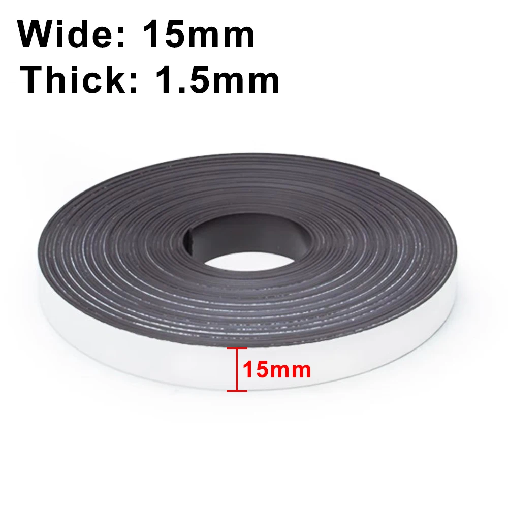 Flexible Magnet Strip Magnetic Rubber Tape Strong Self Adhesive Sticky Magnets Tapes for Fridge DIY Photo Poster Office Tools: 2m / Gold