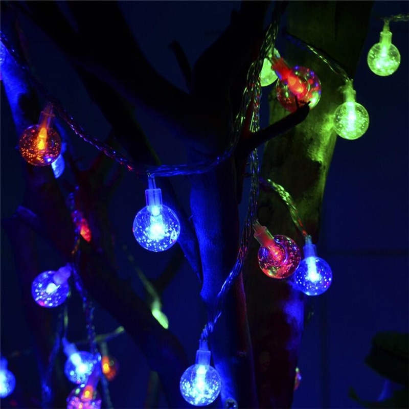 4M 20 LED Crystal Balls String Lights Wedding Christmas Outdoor Garland Home Decoration Night lamp Fairy Lights