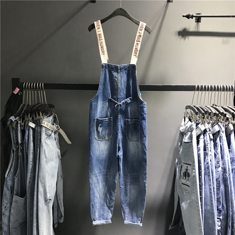 Jean à bretelles pour femmes, pantalon à bretelles ample, style Streetwear, salopette classique