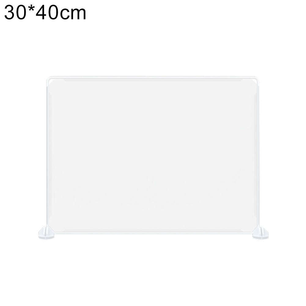 Kindergarten baffle desk transparent partition school eating partition board canteen student table anti droplets 2 people: Clear 30x40cm