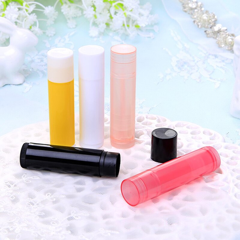Tubos de bálsamo labial vacíos a granel, 5g, 5ml, con fondo giratorio, envase de bálsamo labial transparente rellenable para maquillaje cosmético DIY, 10 Uds.
