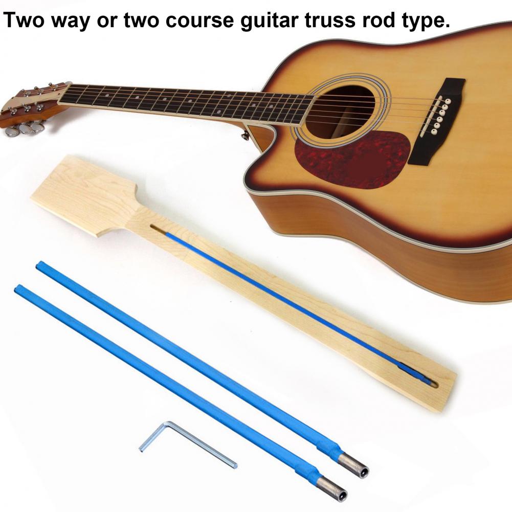 2 tiges de guitare électrique en acier haute résistance, réparation du cou en métal, 420mm, tige bidirectionnelle, pour guitare