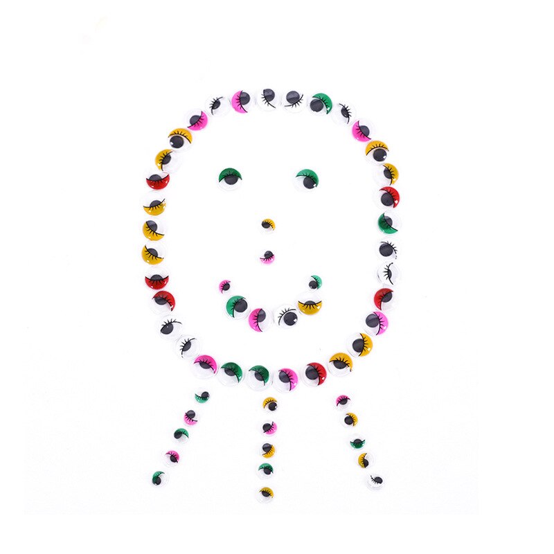 Beweegbare Zelfklevende Ogen Creatieve Hand Diy Met Wimper Kralen Bevestigd Zwart Wit Oog Klei Accessoires Kid Hand Materiaal