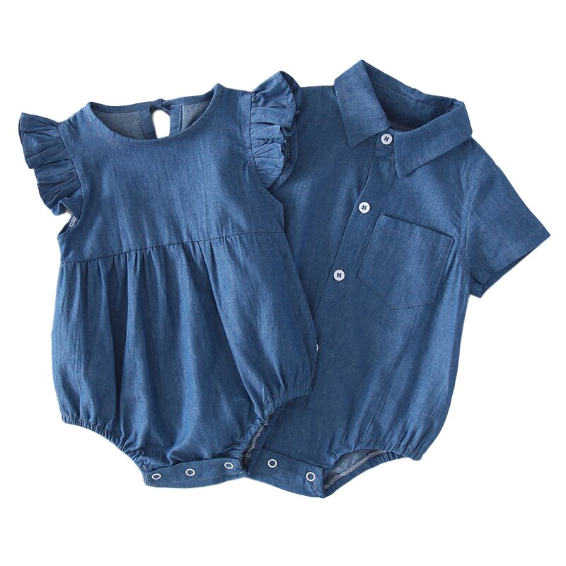 Denim Baby pagliaccetto per ragazze fratello sorella Baby tutina bambino ragazzo pagliaccetti tuta infantile neonato ragazza ragazzo vestiti