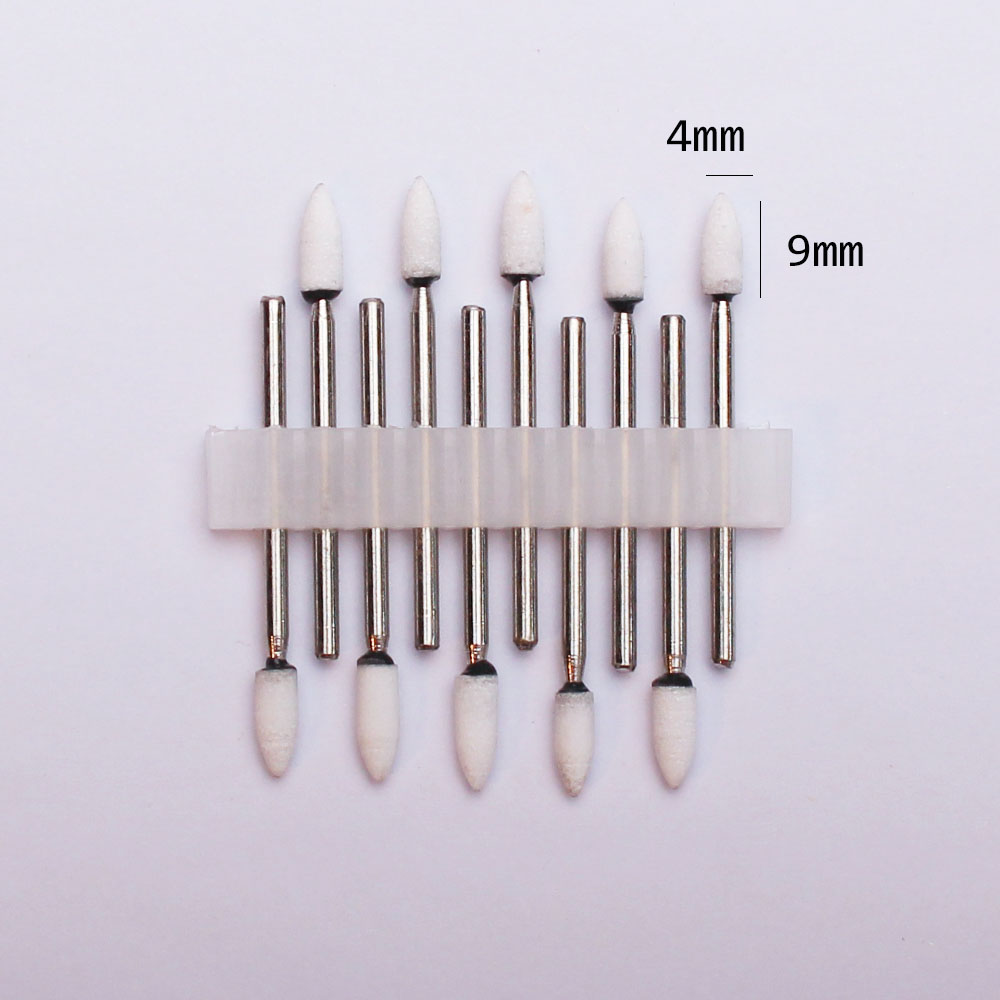 10pc Nail Drill Bits Set Ceramic Stone Manicure Drills Milling Cutters Cuticle Remover Files Electric Burr Tools: MULTI