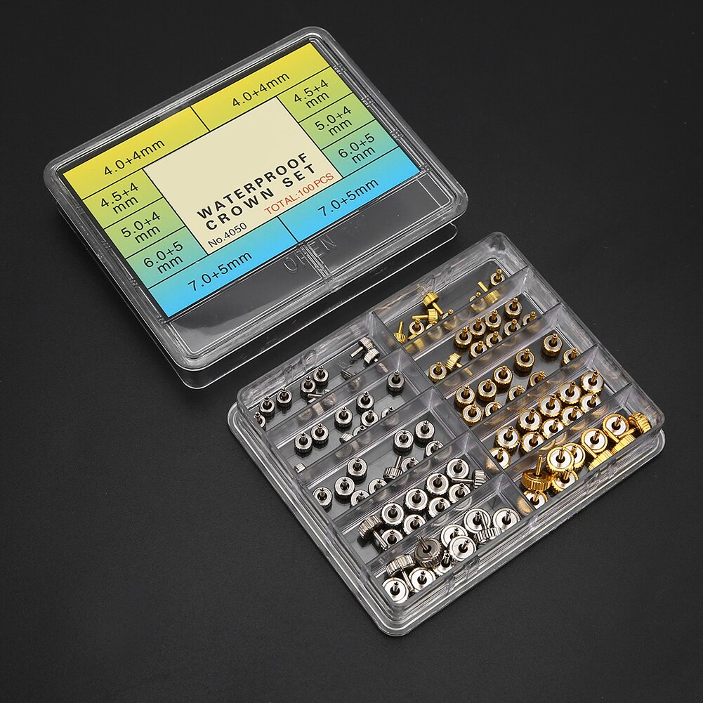 Steel Watch Crown Parts Replacement Assorted Gold & Silver For Watches Repairing