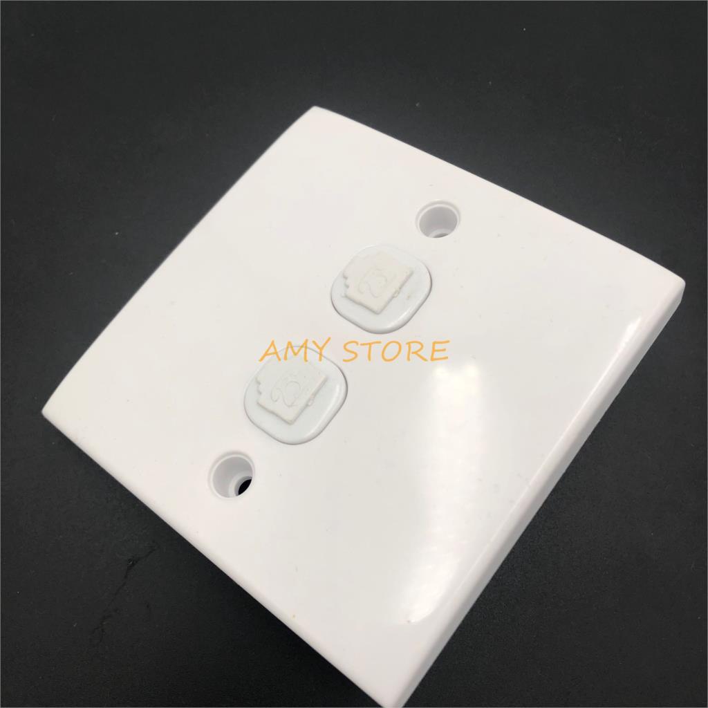 86x86mm White Wall Panel Telephone Outlet Double 6P4C RJ11 Socket Plate
