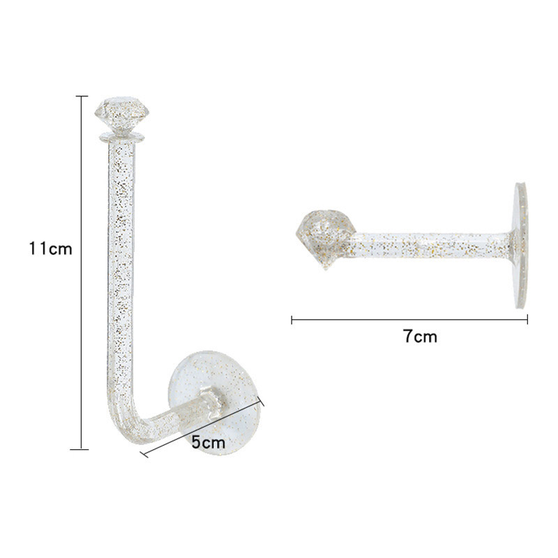 Ganchos en forma de L para colgar joyas, gancho de almacenamiento de Aro para el cabello, adhesivo transparente, colgador de pared, artículos diversos