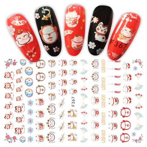 Vrouwen Chinese Jaar Deaign Nail Art Sticker self Adhesive Manicure Slider Decor Lente Festival Decal Nail Decoratie: F367