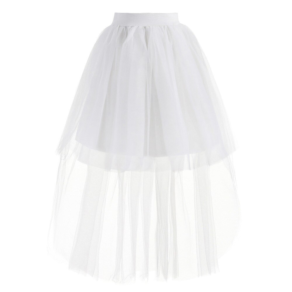 Kort front lang bag tyl 4 farve crinoline kvinder nederdel kjole vintage tutu nederdel fest dans lolita underkjole
